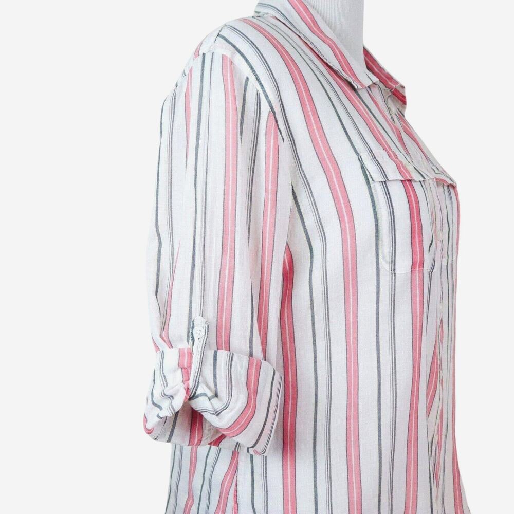 Horny Toad Women's XL Organic Cotton Shirt Button Down Pink Stripe - Picture 8 of 10